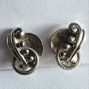 Vintage screwback earrings darkened silver tone